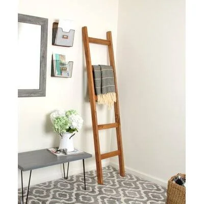 Gracie Oaks 6 ft Blanket Ladder, Brown