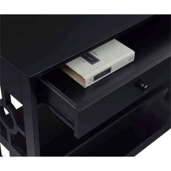 Convenience Concepts Ring 1 Drawer Console Table, Black