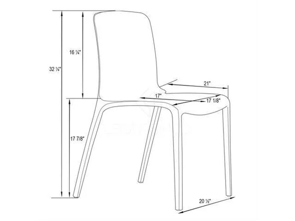 LeisureMod Murray Mid-Century Modern Dining Side Chair in Red Set of 4