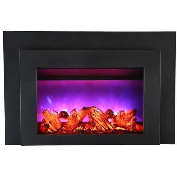 Amantii 10701133B 40x22x 26x22 White Fireplace Glass Surround for INSERT-30-4026-BG