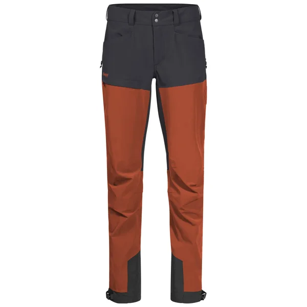 Bergans Bekkely Hybrid Pants grey-red, Womens Full-Length Trousers, Size - Color Bright Magma - Solid Charcoal