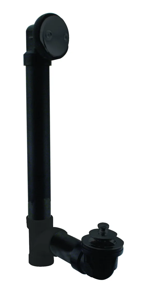 Westbrass Twist & Close Sch. 40 ABS Bath Waste with Two-Hole Elbow - Black, D4941-62