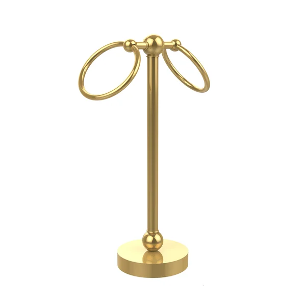Allied Brass GL-53 Vanity Top 2 Ring Guest Towel Holder Satin Chrome