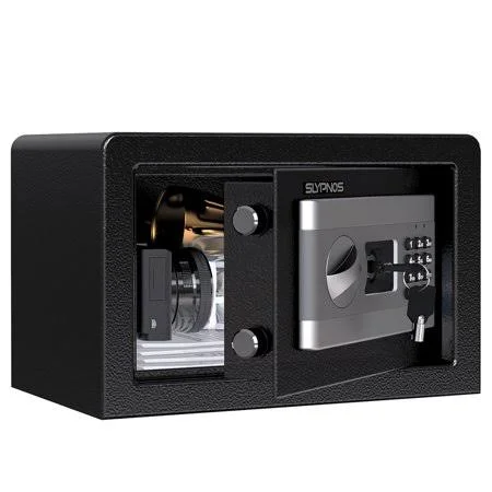 Safe Box - 0.3 Cubic Feet Lock Boxes Security Safe with Electronic Keypad, 2 Emergency Override Keys and Personal/Master Code for