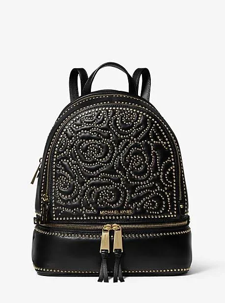 Michael Michael Kors Medium Studded Rhea Backpack Black