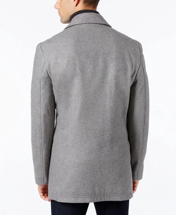 Lauren Ralph Lauren Luke Wool-Blend Classic-Fit Peacoat - Medium Grey