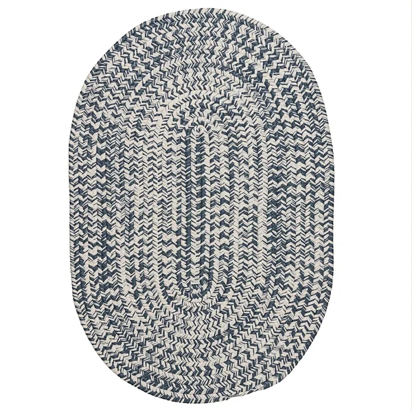 Colonial Mills Boatside Tweed Indoor/Outdoor Reversible Braided Rug (2& x 4& Oval - Sky Blue)