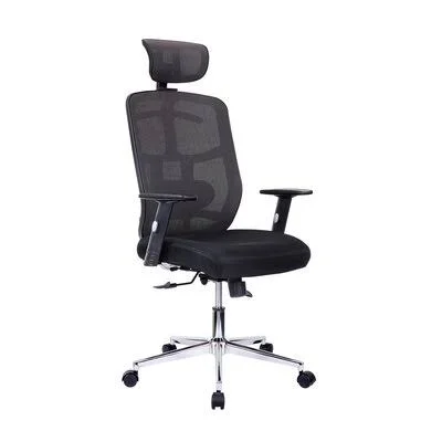 Techni Mobili High Back Executive Mesh Office Chair with Arms - Lumbar Support and Chrome Base, Black Inbox Zero