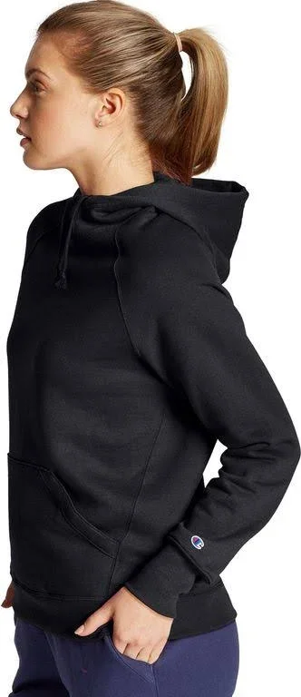 Champion GF934 Women's Powerblend Fleece Pullover Hoodie - Black - XL