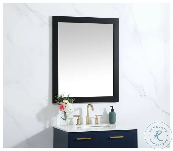 Aqua Vanity Mirror 30x36 inch in Black - Elegant Lighting VM23036BK