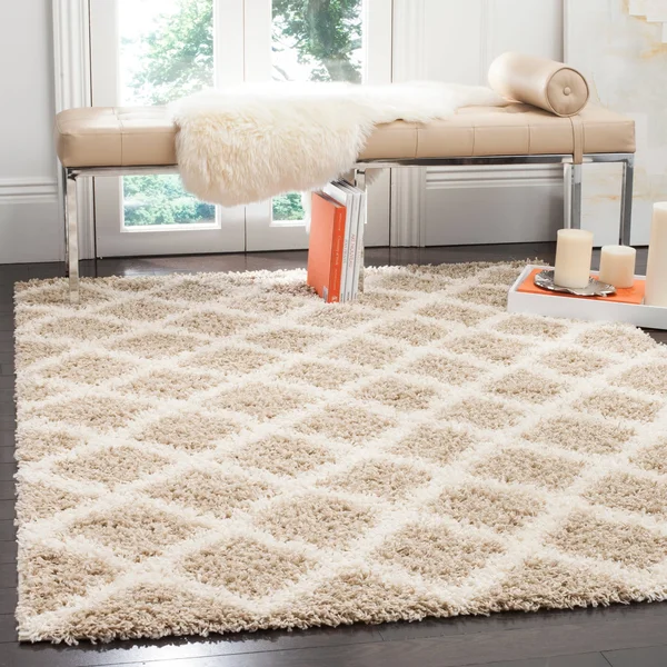Safavieh SGD258J Dallas Shag Ivory, Seafoam Area Rug - 10& x 14&