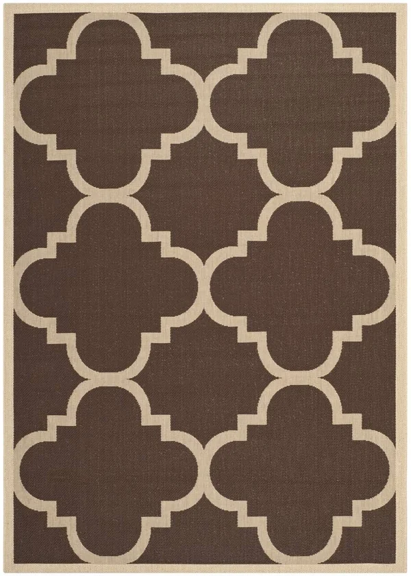 Safavieh Courtyard Dark Brown Indoor Outdoor Rug - 5&3x22 x 7&7x22