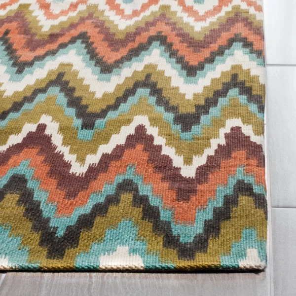 Safavieh Cedar Brook CDR145B 5& Round Teal, Red Rug