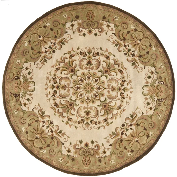 Safavieh Heritage HG640A Area Rug - Beige/Green, Size 4& x 4& Round