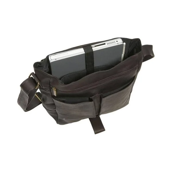 David King & Co Vertical Laptop Messenger Bag (Cafe)