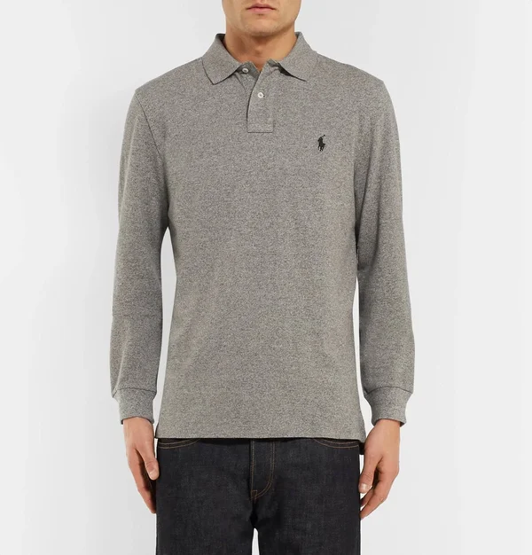 Polo Ralph Lauren Long Sleeved Polo Shirt - Grey, M