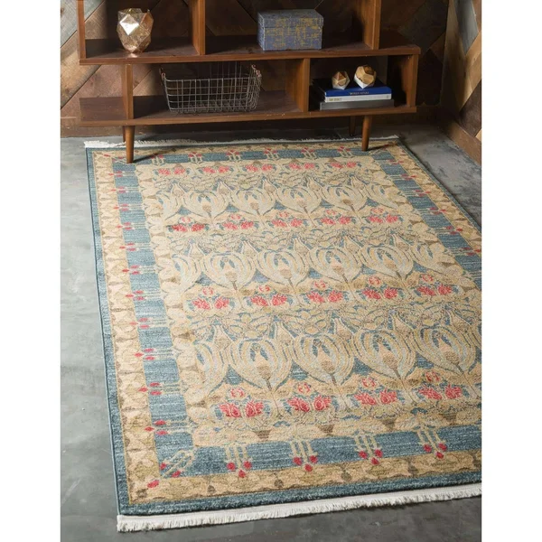 Unique Loom Edinburgh Red 6 ft Round Area Rug