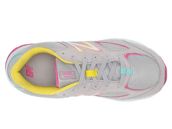 New Balance Girls& 888v2 Running Shoe - Grade School, Size: 7, Grey/Rainbow