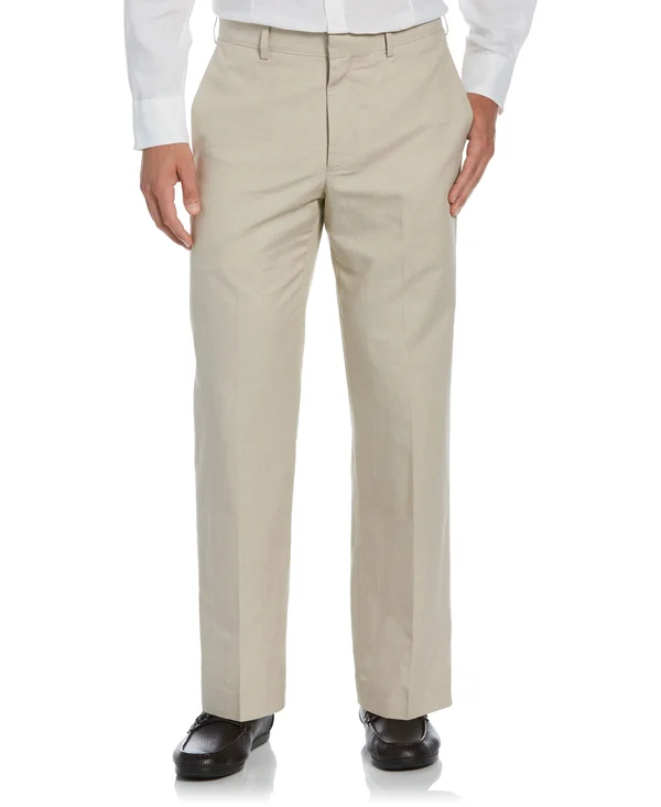 Cubavera Men's Linen-Cotton Herringbone-Textured Pant