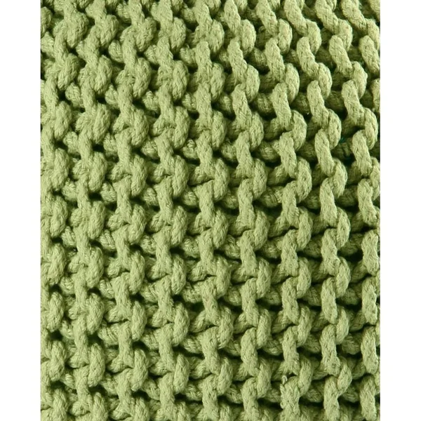 Pouf Ottoman Cotton Rope Green 16-Inch, 18 x 18 x 16