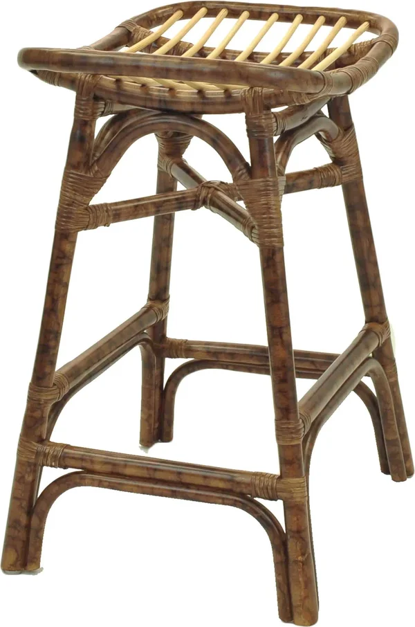 New Pacific Direct 2400005 Beyla Rattan Counter Stool - Marble Brown