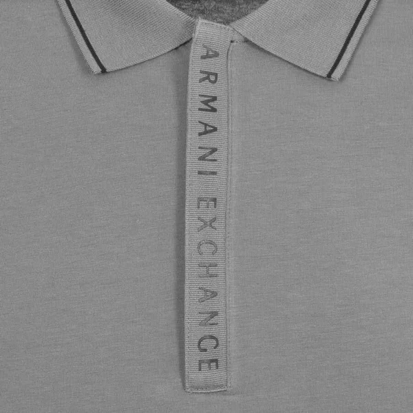 Armani Exchange Short Sleeved Polo T Shirt - Gray - Polo Shirts