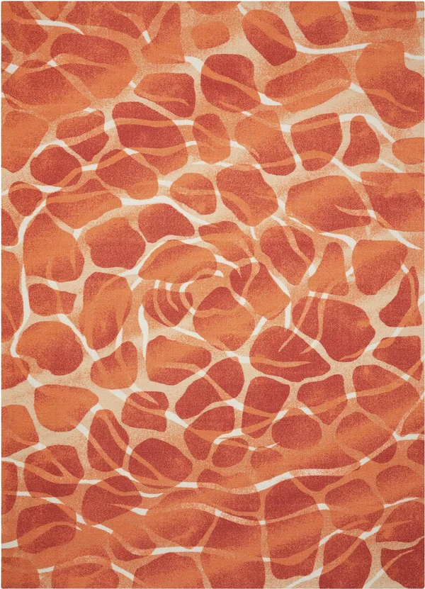 Nourison Coastal Area Rug, Orange, 7&9x22 x 10&10x22
