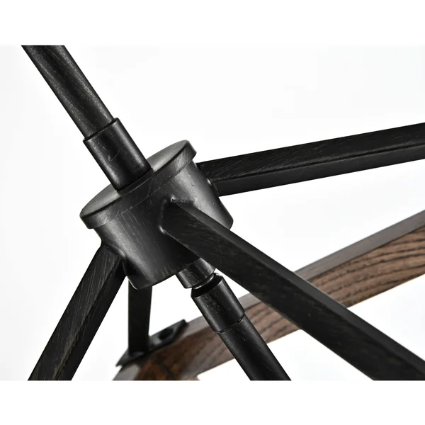 The Gray Barn 4-Light Antique Black Iron and Wood Cage Chandelier