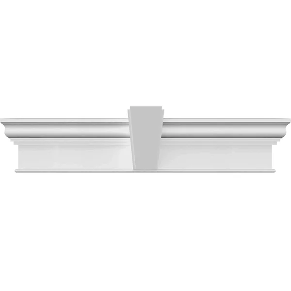 Ekena Millwork CRH12X108KA 108x22 Bottom Width x 116 1/2x22 Top Width x 12x22H x 1 1/4x22P Craftsman Crosshead w/ Deco Keystone