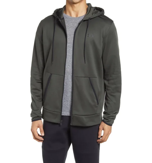 Under Armour Men's Armour Fleece Full Zip Hoodie - Green, XL