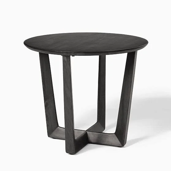 West Elm We Stowe Collection Black Round Side Table