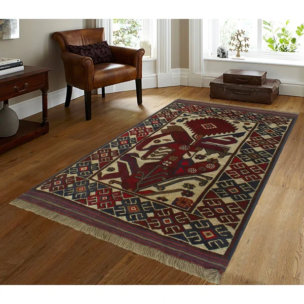 Semi Antique Stanley Ivory/Red Rug - 2&9x22 x 4&7x22