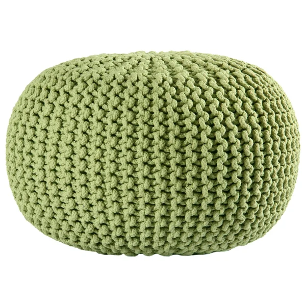 Pouf Ottoman Cotton Rope Green 16-Inch, 18 x 18 x 16