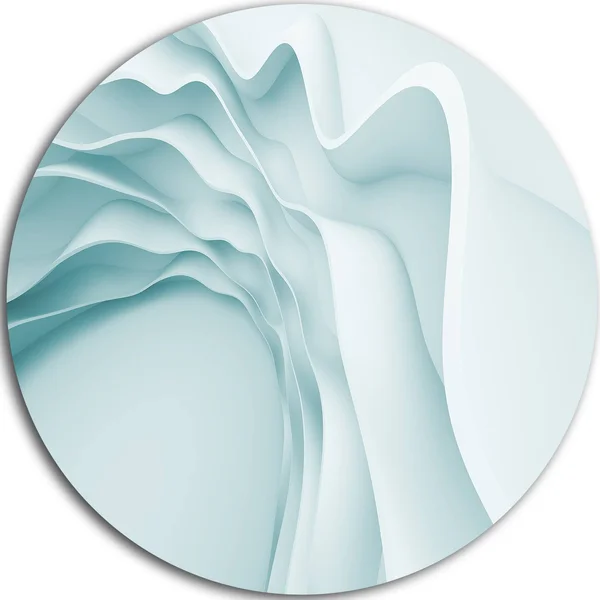 Design Art &Fractal Blue 3D Waves& Graphic Art Print on Metal