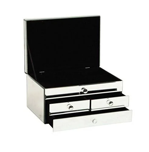 Benzara Prestigious Styled Wood Mirror Jewelry Box