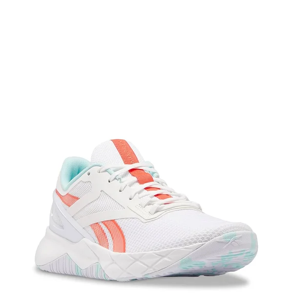 Reebok Nanoflex Training Shoe White/Orange (Ath/Access Only), Women's, White/Orange (Ath/Access Only), Size 7, Athletic, Sn
