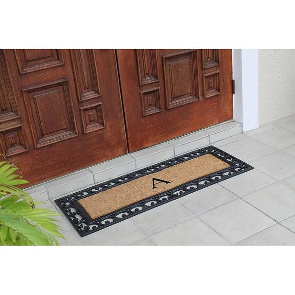Exclusive Hand Crafted Myla Monogrammed Entry Doormat, 17.7x22 x 47.25x22 - O, 47.25" x 17.7"