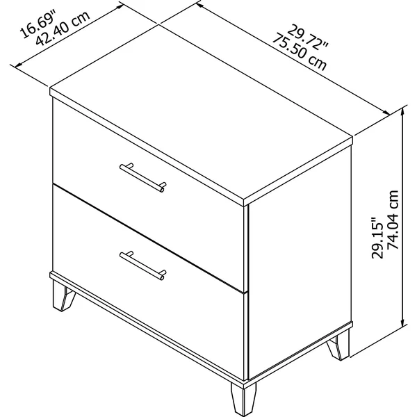 Bush Furniture Somerset - Lateral filing cabinet - 2 drawers - maple cross