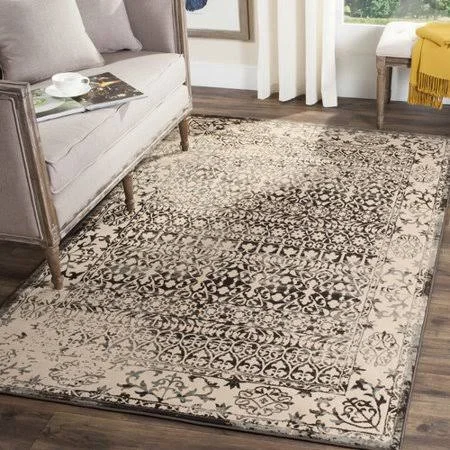Greyleigh Cathy Polyester & Polypropylene Cream and Dark Gray Area Rug, Size: Rectangle 5&1 inch x 7&6 inch