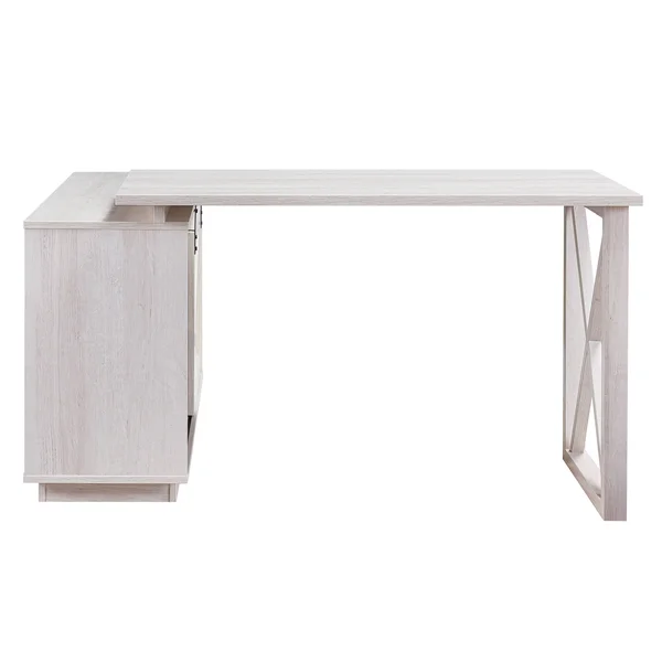 Furniture of America Brasnar Transitional L-Shape Desk - Walnut Oak