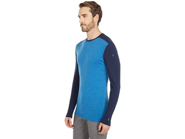 Smartwool Men's Merino 250 Baselayer Crew - Small - Neptune Blue Heather - Deep Navy
