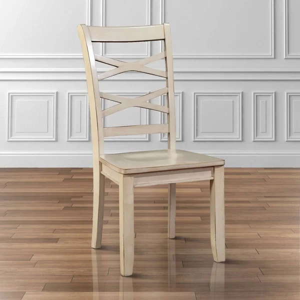 Furniture of America Crane Country Style X-Back Side Chair (Set of 2) White White Finish, Wood Finish