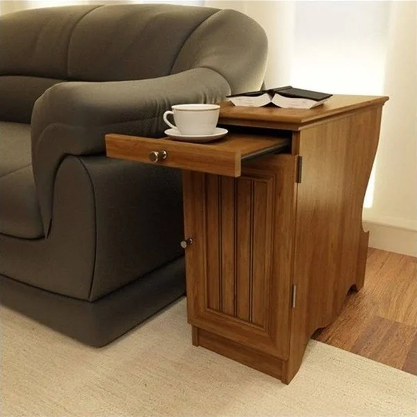 Ameriwood Home Fletcher Side Table with Magazine Storage, Bank Alder