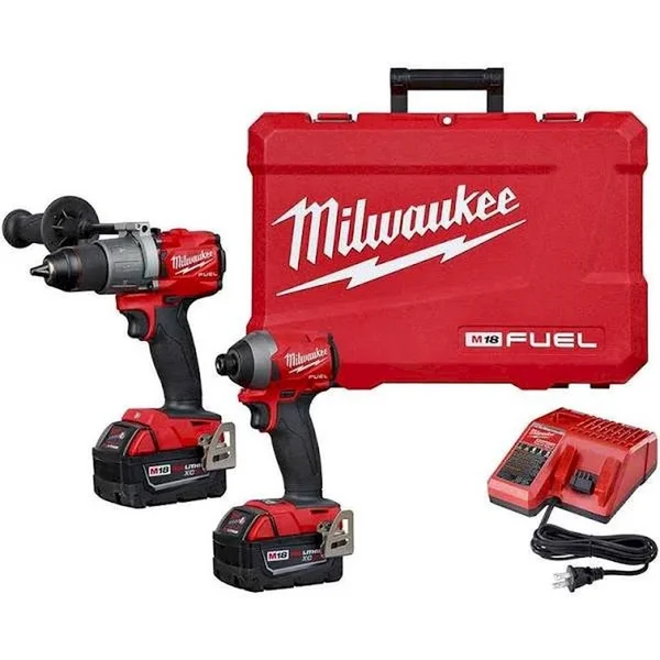 Milwaukee 2997-82, M18 Fuel 2-Tool Hammer Drill/Impact Driver Combo Kit, CPO Outlets