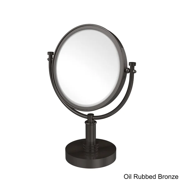 Allied Brass 8-in Vanity Top Make-Up Mirror 3X Magnification - Unlacquered Brass
