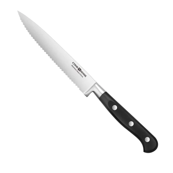 Cook N Home 02630 15-Piece Knife Set with Bamboo Storage Block - Stainless STEE Silver