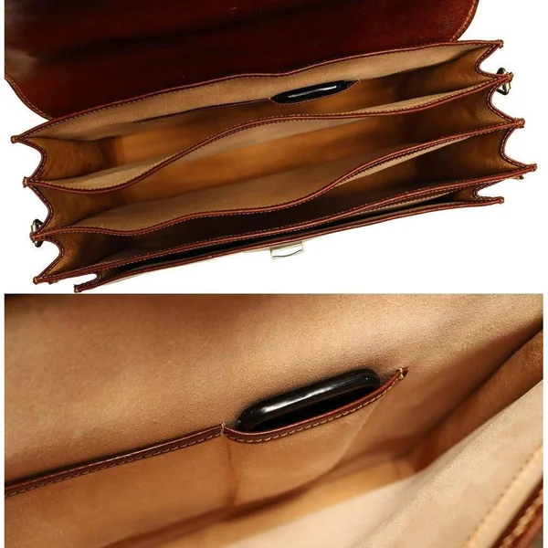 Floto Firenze Leather Briefcase Black