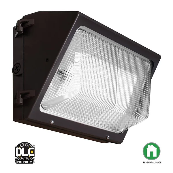 IBRIGHT 30-Watt - 200-Watt Equivalent Integrated LED Bronze Dusk to Dawn Wall Pack Light, 5000K WPGR30