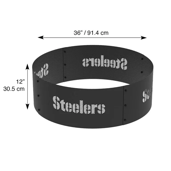 Blue Sky Outdoor 36 in. Pittsburgh Steelers Decorative Steel Round Fire Ring - FR361208-STEELERS
