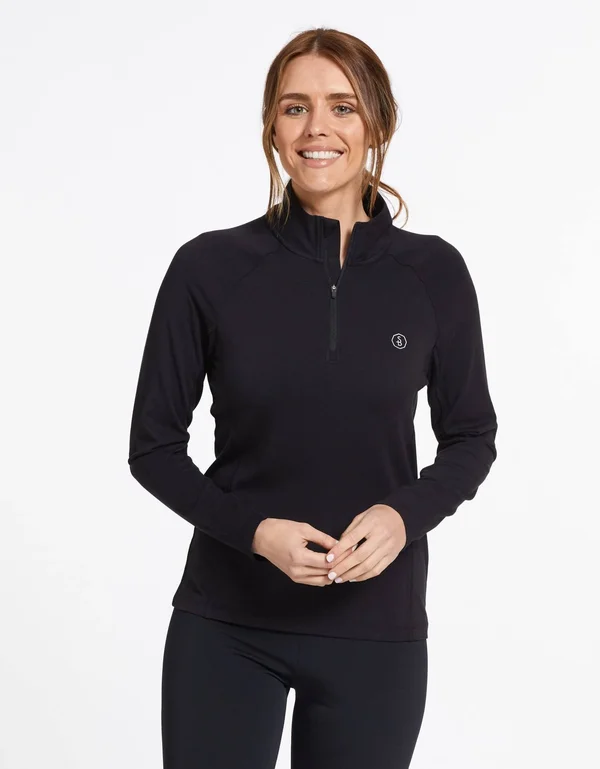 Women's UPF 50+ Sun Protective Quarter Zip, UV Protection, Solbari Blue